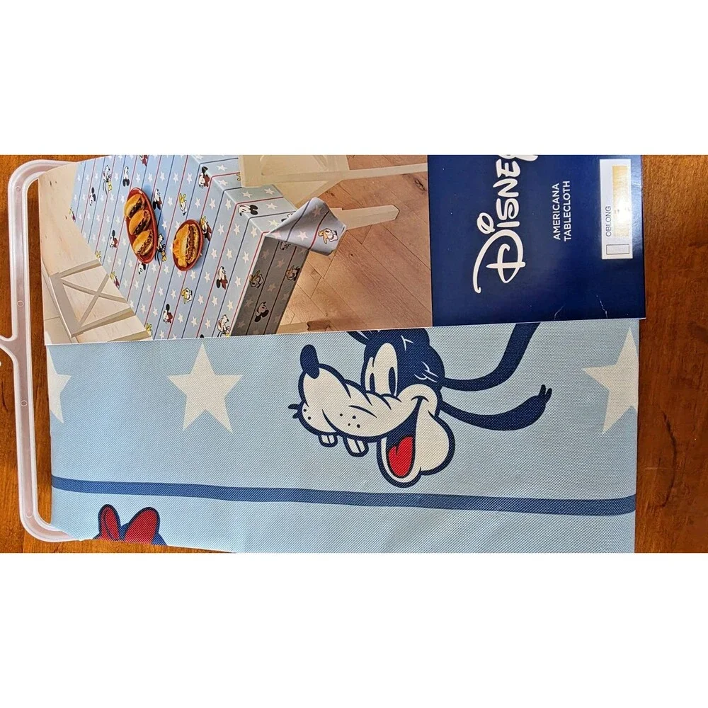 Disney Mickey Mouse & Friends Americana Peva Flannelback 60x84 Oblong Tablecloth